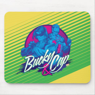 Avengers Classics Neon Bucky & Cap Graphic Mouse Pad