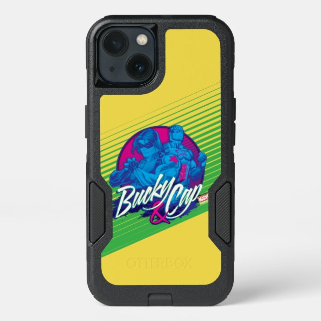 Avengers Classics | Neon Bucky & Cap Graphic Otterbox iPhone Case (Back)