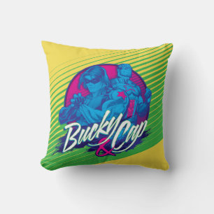 Avengers Classics   Neon Bucky & Cap Graphic Throw Pillow