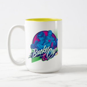 Avengers Classics   Neon Bucky & Cap Graphic Two-Tone Coffee Mug