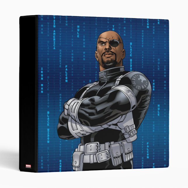 Avengers Classics | Nick Fury Arms Crossed 3 Ring Binder (Front/Spine)