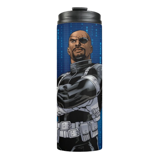 Avengers Classics | Nick Fury Arms Crossed Thermal Tumbler (Front)