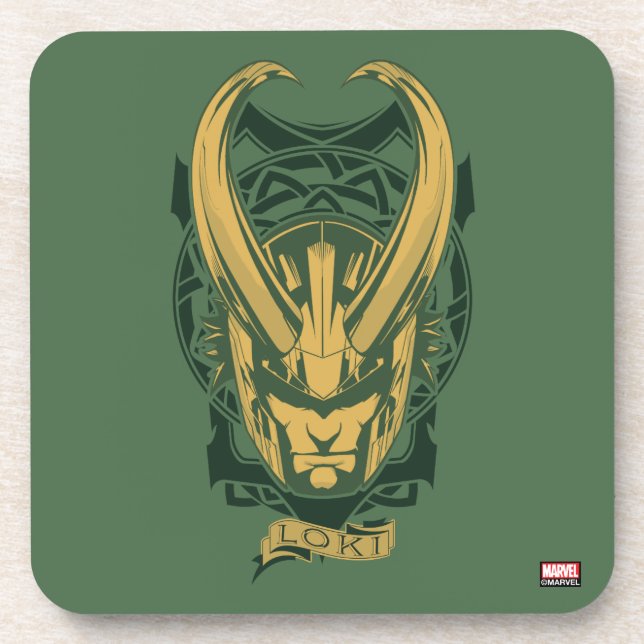 Avengers Classics | Norse Loki Graphic Beverage Coaster (Front)