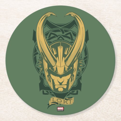 Avengers Classics  Norse Loki Graphic Round Paper Coaster