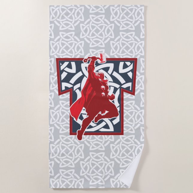 Avengers Classics | Norse Thor Graphic Beach Towel (Front)