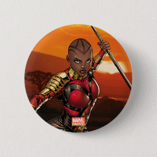 Avengers Classics   Okoye Leaping With Spear Button