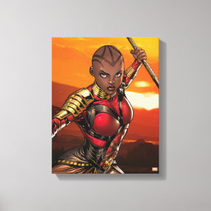 Avengers Classics   Okoye Leaping With Spear Canvas Print