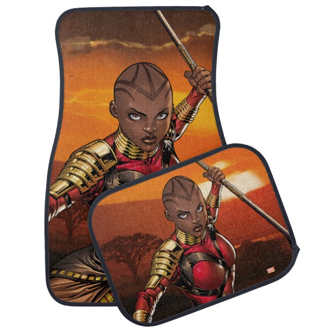 Avengers Classics | Okoye Leaping With Spear Car Floor Mat (Set)