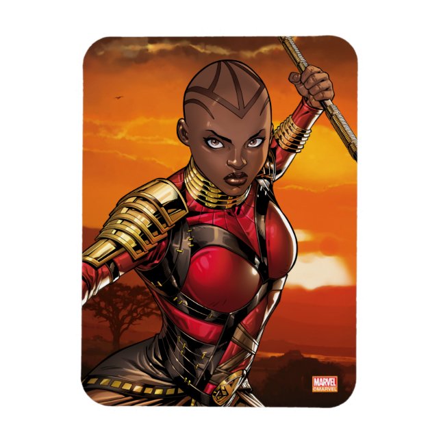 Avengers Classics | Okoye Leaping With Spear Magnet (Vertical)