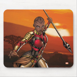Avengers Classics   Okoye Leaping With Spear Mouse Pad