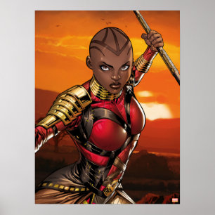 Avengers Classics   Okoye Leaping With Spear Poster