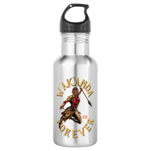 Avengers Classics   Okoye Leaping With Spear Stainless Steel Water Bottle