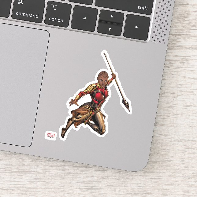 Avengers Classics | Okoye Leaping With Spear Sticker (Detail)