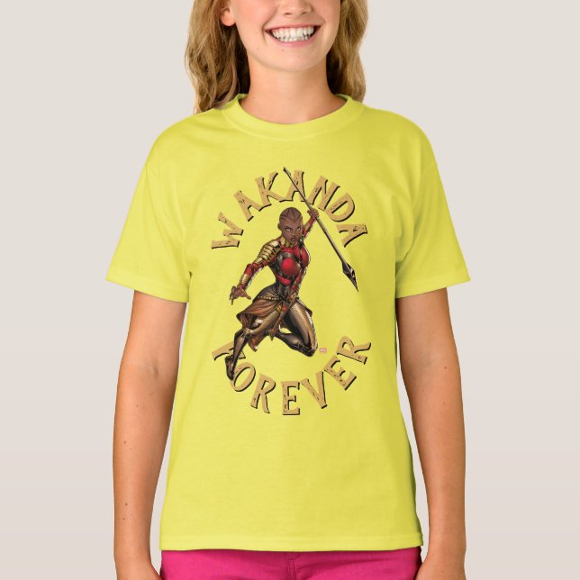 Avengers Classics | Okoye Leaping With Spear T-Shirt (Front)