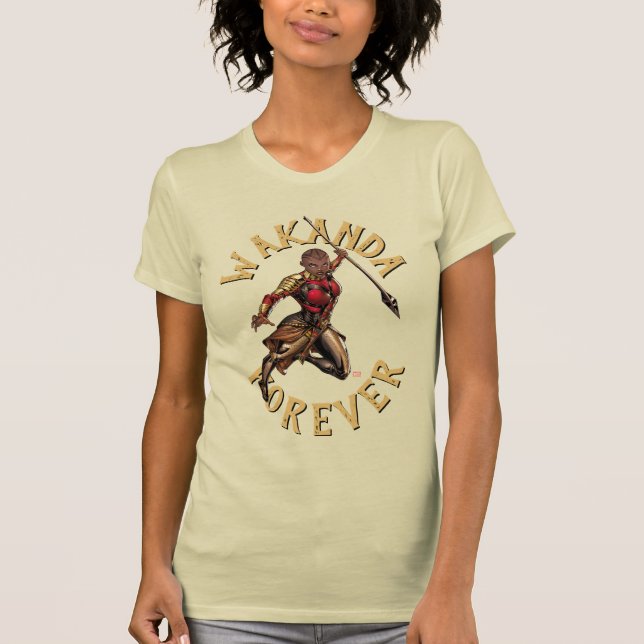 Avengers Classics | Okoye Leaping With Spear T-Shirt (Front)