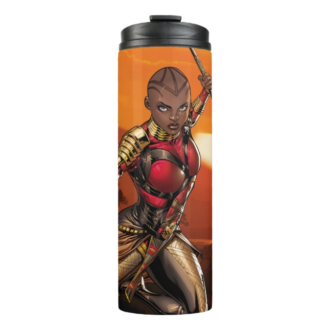 Avengers Classics | Okoye Leaping With Spear Thermal Tumbler (Front)