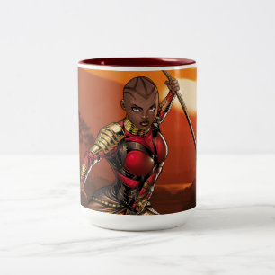 Avengers Classics   Okoye Leaping With Spear Two-Tone Coffee Mug