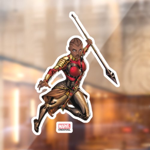 Avengers Classics  Okoye Leaping With Spear Window Cling