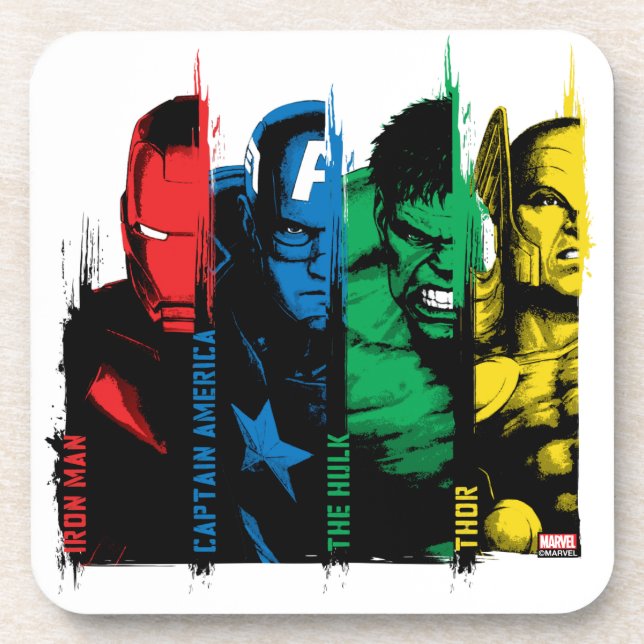 Avengers Classics | Paint Brush Lineup Beverage Coaster (Front)