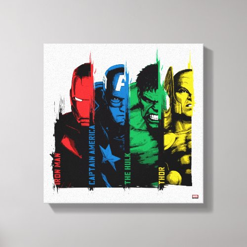 Avengers Classics  Paint Brush Lineup Canvas Print