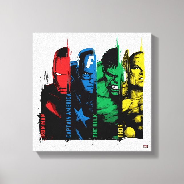 Avengers Classics | Paint Brush Lineup Canvas Print (Front)