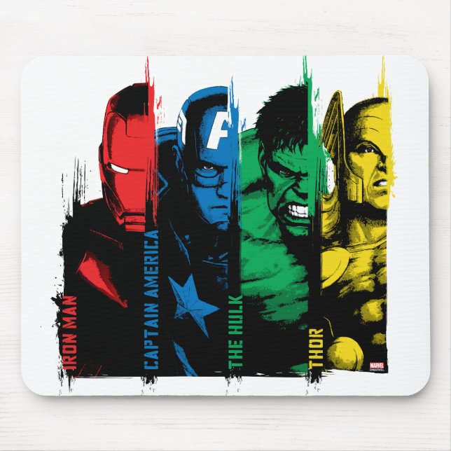 Avengers Classics | Paint Brush Lineup Mouse Pad (Front)
