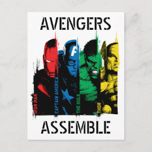Avengers Classics Paint Brush Lineup Postcard