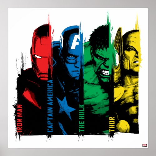 Avengers Classics  Paint Brush Lineup Poster