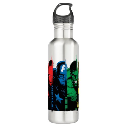 Avengers Classics  Paint Brush Lineup Stainless Steel Water Bottle
