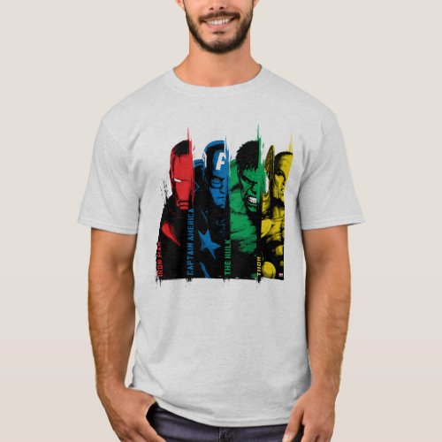 Avengers Classics  Paint Brush Lineup T_Shirt