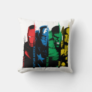 Avengers Classics   Paint Brush Lineup Throw Pillow