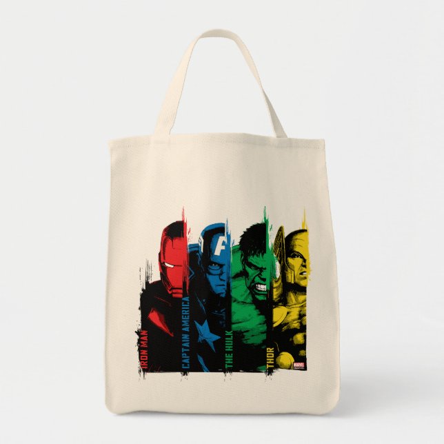 Avengers Classics | Paint Brush Lineup Tote Bag (Front)