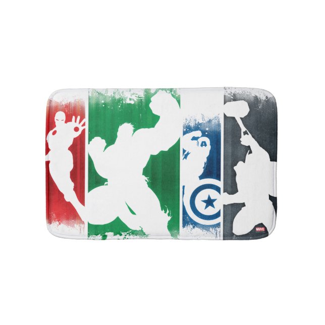 Avengers Classics | Paint Swatch Silhouettes Bathroom Mat (Front)