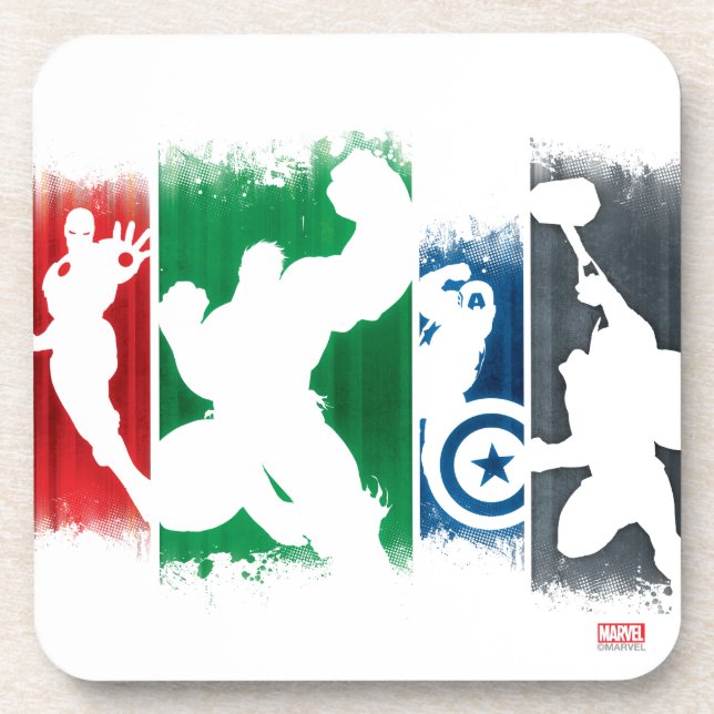 Avengers Classics | Paint Swatch Silhouettes Beverage Coaster (Front)
