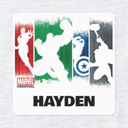 Avengers Classics  Paint Swatch Silhouettes Kids Labels