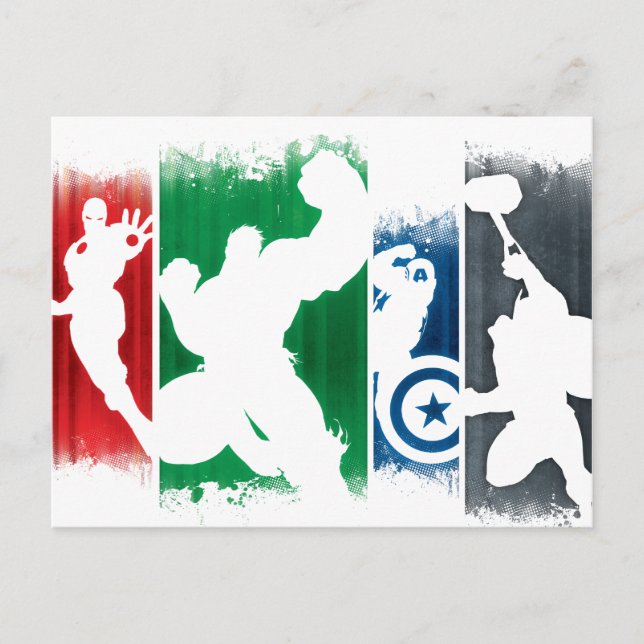 Avengers Classics | Paint Swatch Silhouettes Postcard (Front)