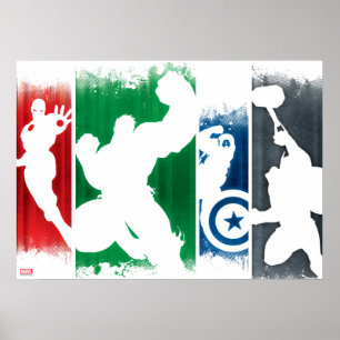Avengers Classics Paint Swatch Silhouettes Poster