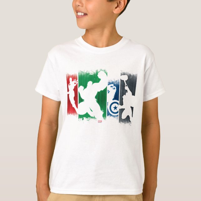 Avengers Classics | Paint Swatch Silhouettes T-Shirt (Front)