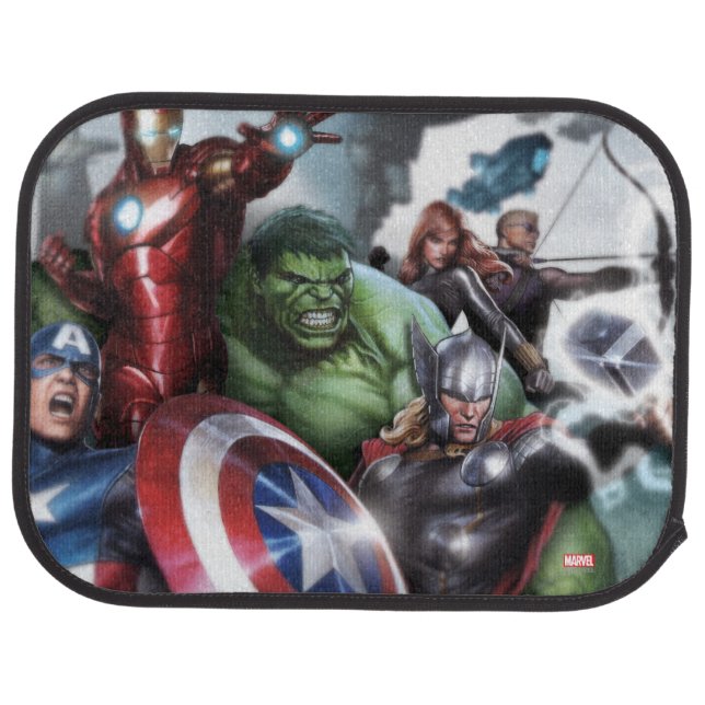 Avengers Classics | Poised For Battle Drawing Car Floor Mat (Rear)