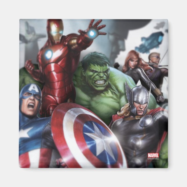 Avengers Classics | Poised For Battle Drawing Magnet (Front)