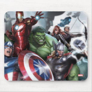 Avengers Classics   Poised For Battle Drawing Mouse Pad