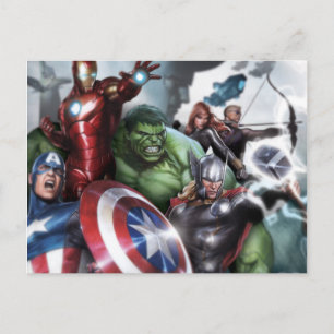 Avengers Classics Poised For Battle Drawing Postcard