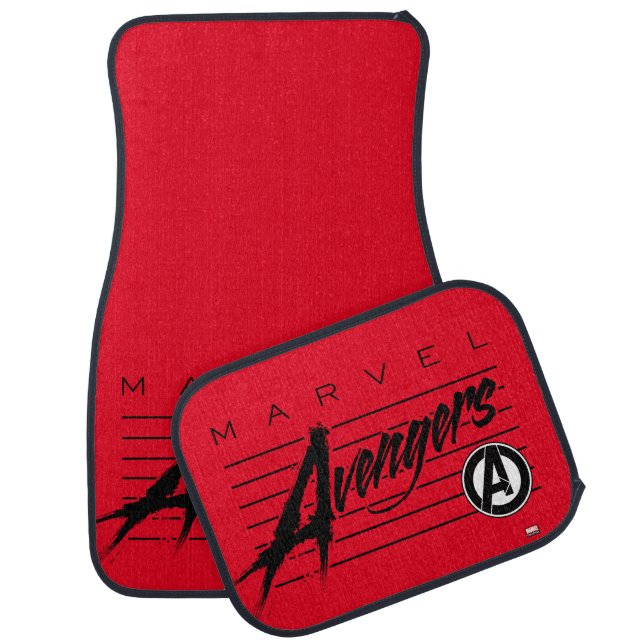 Avengers Classics | Retro Avengers Stylized Logo Car Floor Mat (Set)