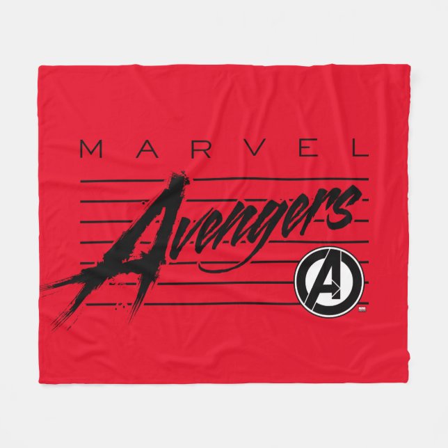 Avengers Classics | Retro Avengers Stylized Logo Fleece Blanket (Front (Horizontal))