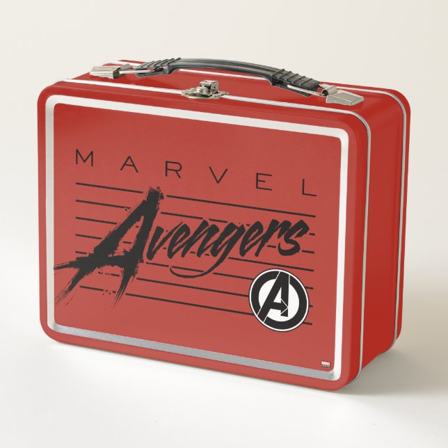 Avengers Classics | Retro Avengers Stylized Logo Metal Lunch Box (Front)