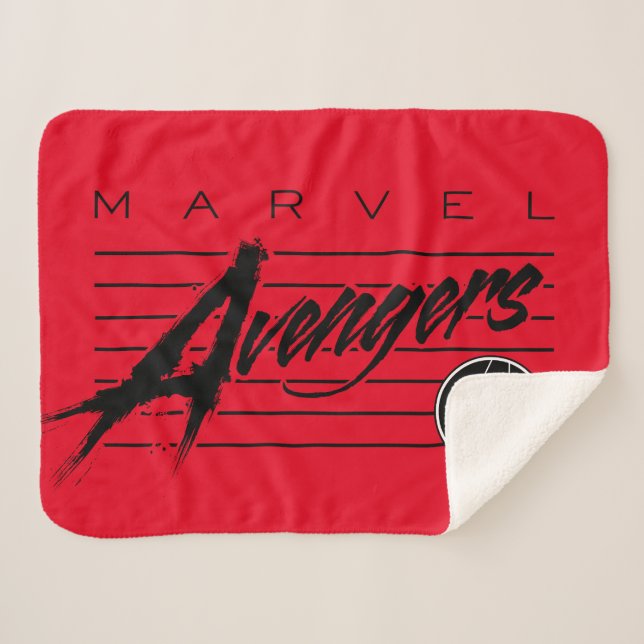 Avengers Classics | Retro Avengers Stylized Logo Sherpa Blanket (Front (Horizontal))