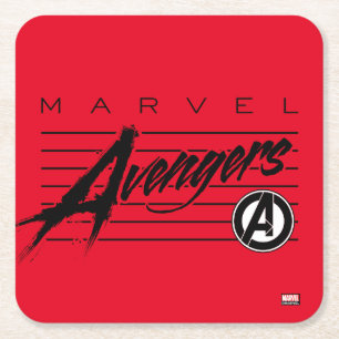 Avengers Classics Retro Avengers Stylized Logo Square Paper Coaster