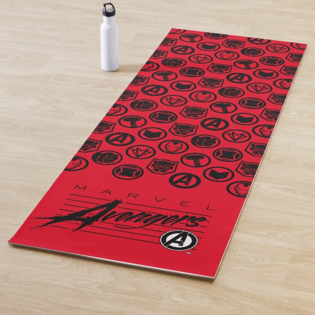 Avengers Classics | Retro Avengers Stylized Logo Yoga Mat (In Situ)