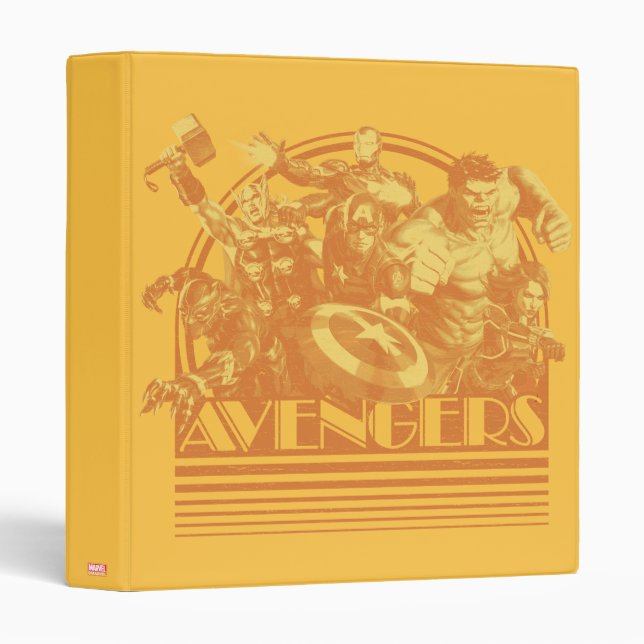 Avengers Classics | Retro Avengers Sunset Graphic 3 Ring Binder (Front/Spine)
