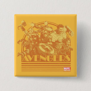 Avengers Classics   Retro Avengers Sunset Graphic Button